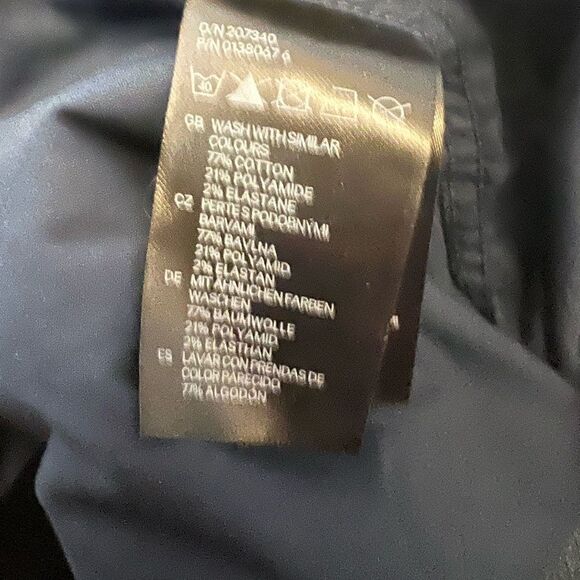 MENS H&M 5 Cotton Stretch Navy Blue Long Sleeve Button Up Dress Shirt L - Picture 6 of 8